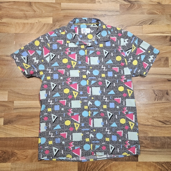 Fresh Prince of Bel-Air XL Retro 80s 90s Geometric Print Button Shirt - Picture 1 of 7